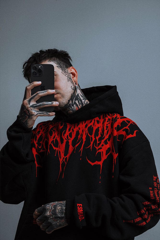 Oversized heavy hoodie met print