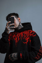 Oversized heavy hoodie met print