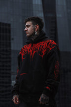 Oversized heavy hoodie met print