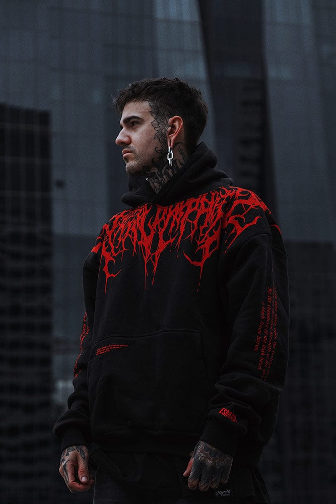 Oversized heavy hoodie met print