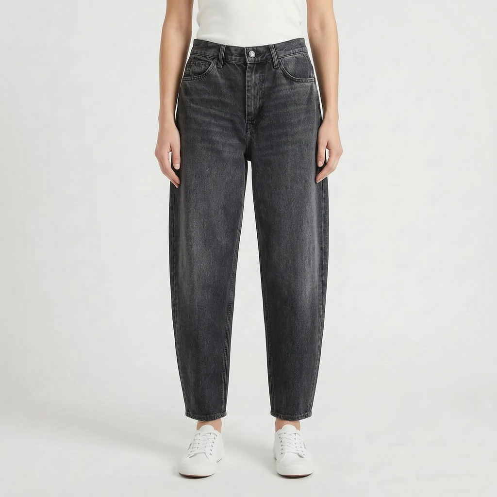Loszittende barrel-leg broek