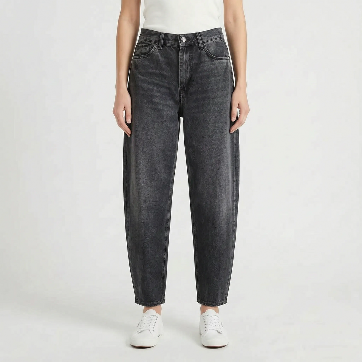Loszittende barrel-leg broek