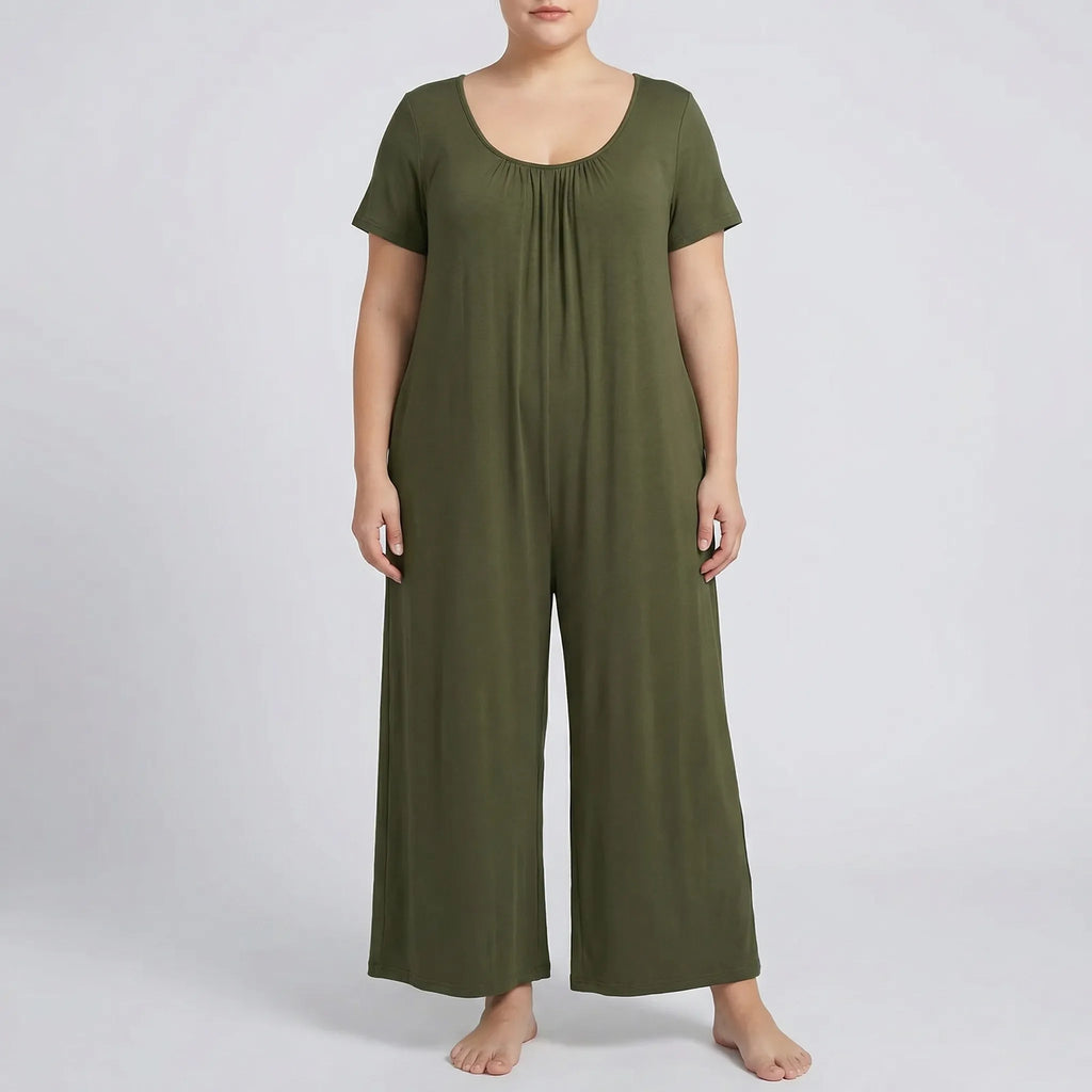 Relaxte pasvorm, lange jumpsuit in plusmaat