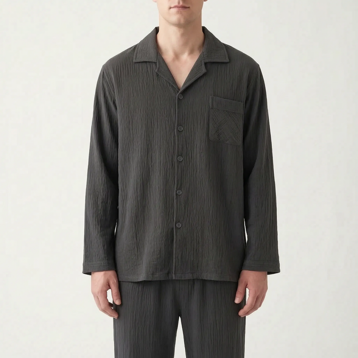 Relaxed-fit herenpyjama met lange mouwen