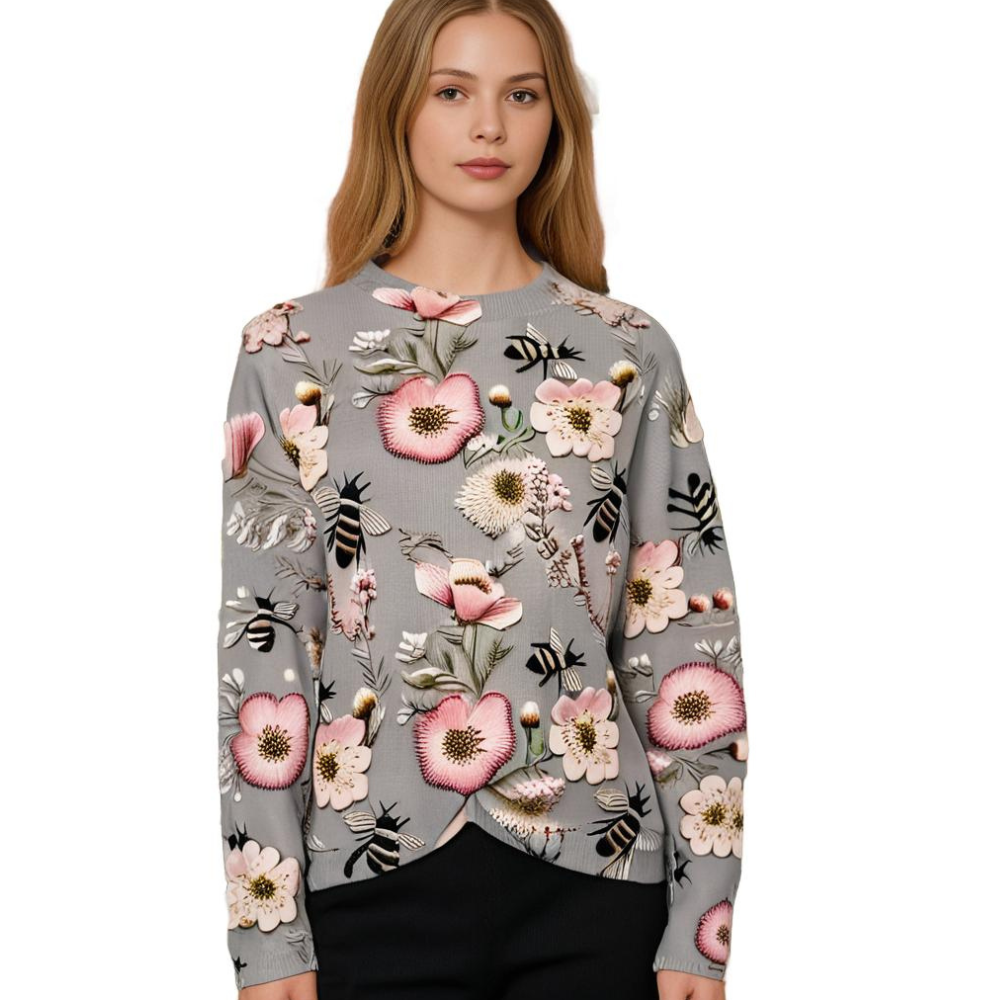 Vrolijke damestrui met bloemenprint