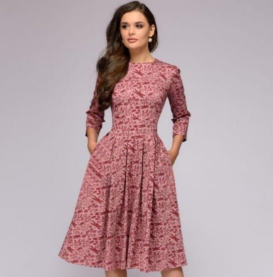 Retro jurk met bloemenprint