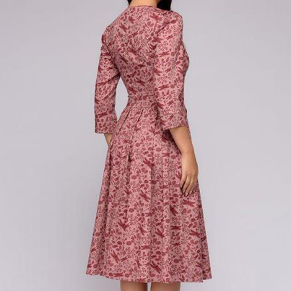 Retro jurk met bloemenprint