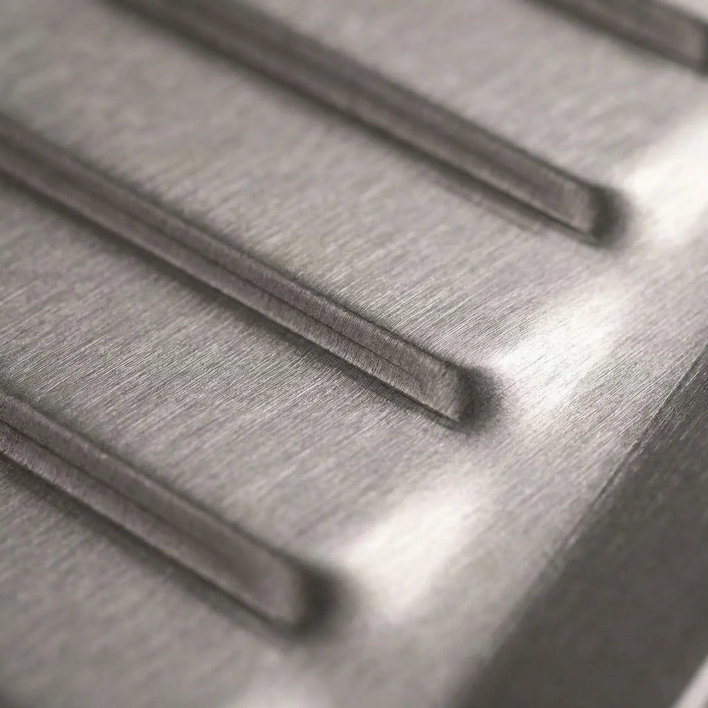 Geribbelde titanium campinggrillplaat met tangen