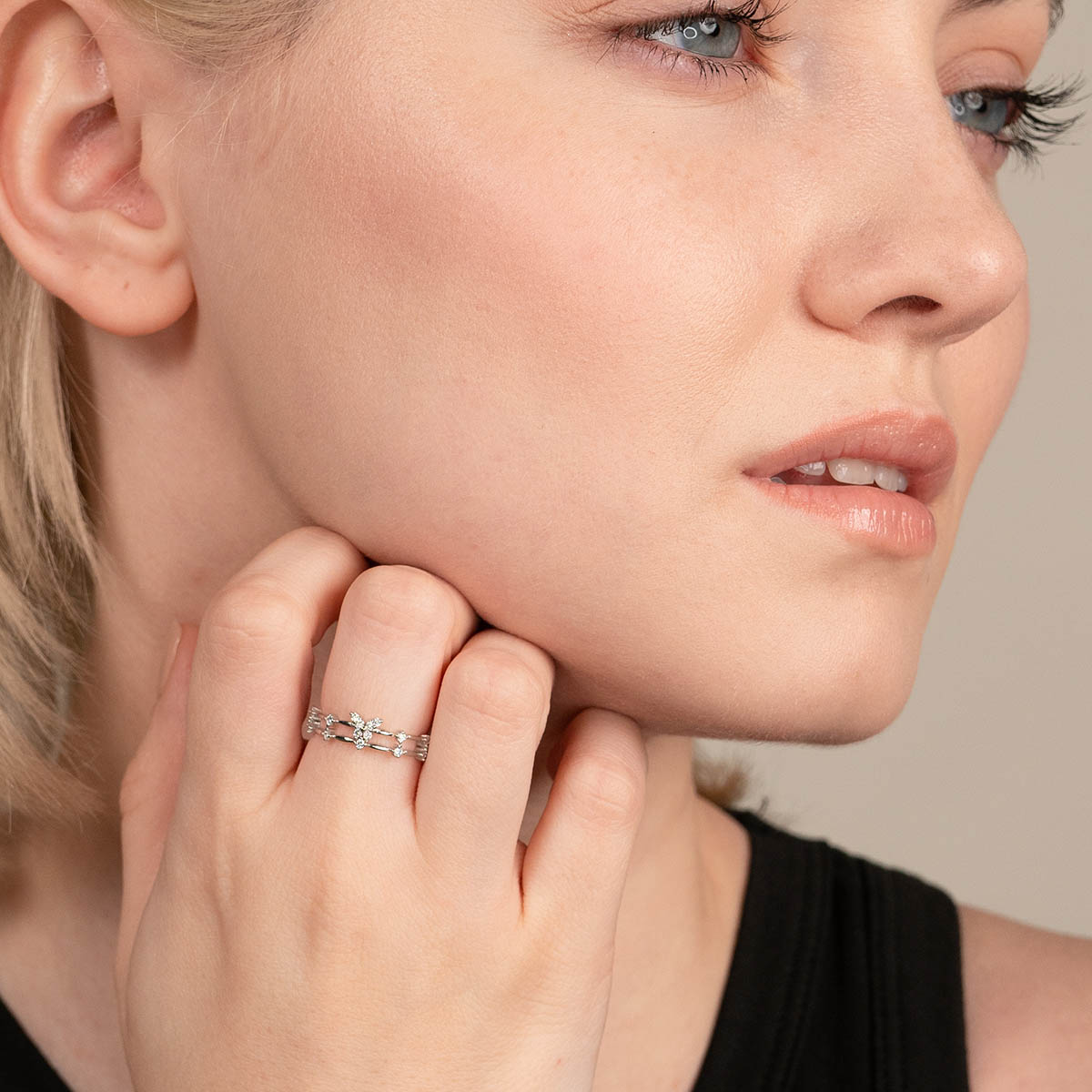 Vlinder-Ring met sprankelende zirkonia