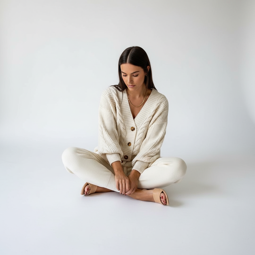 Rippenstrik cardigan met knopsluiting
