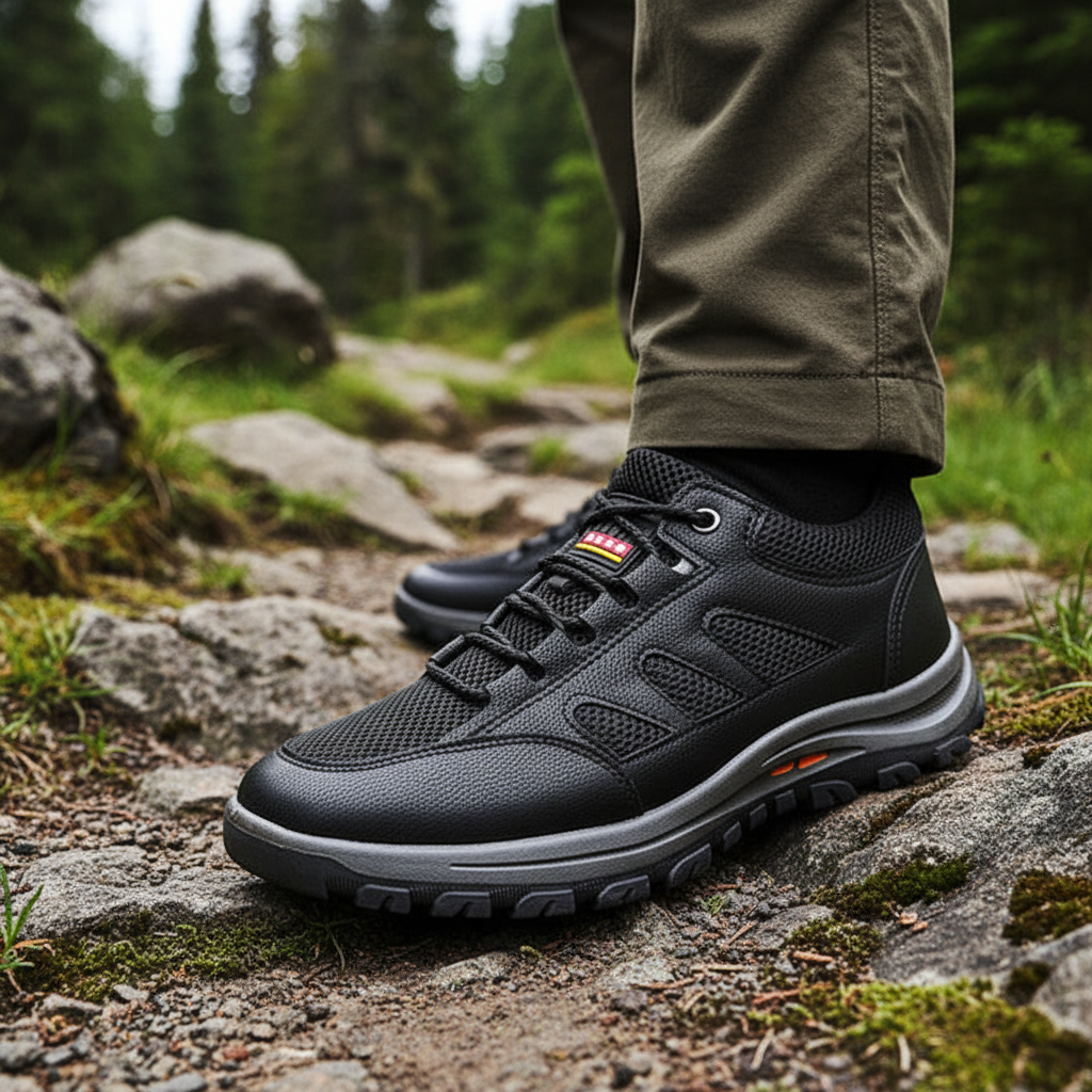 Robuste outdoorschoenen van leer