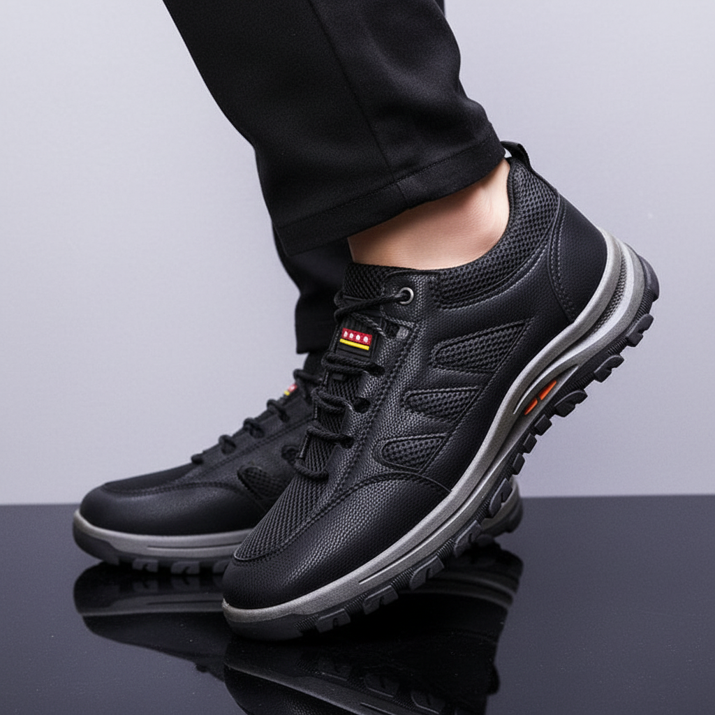 Robuste outdoorschoenen van leer
