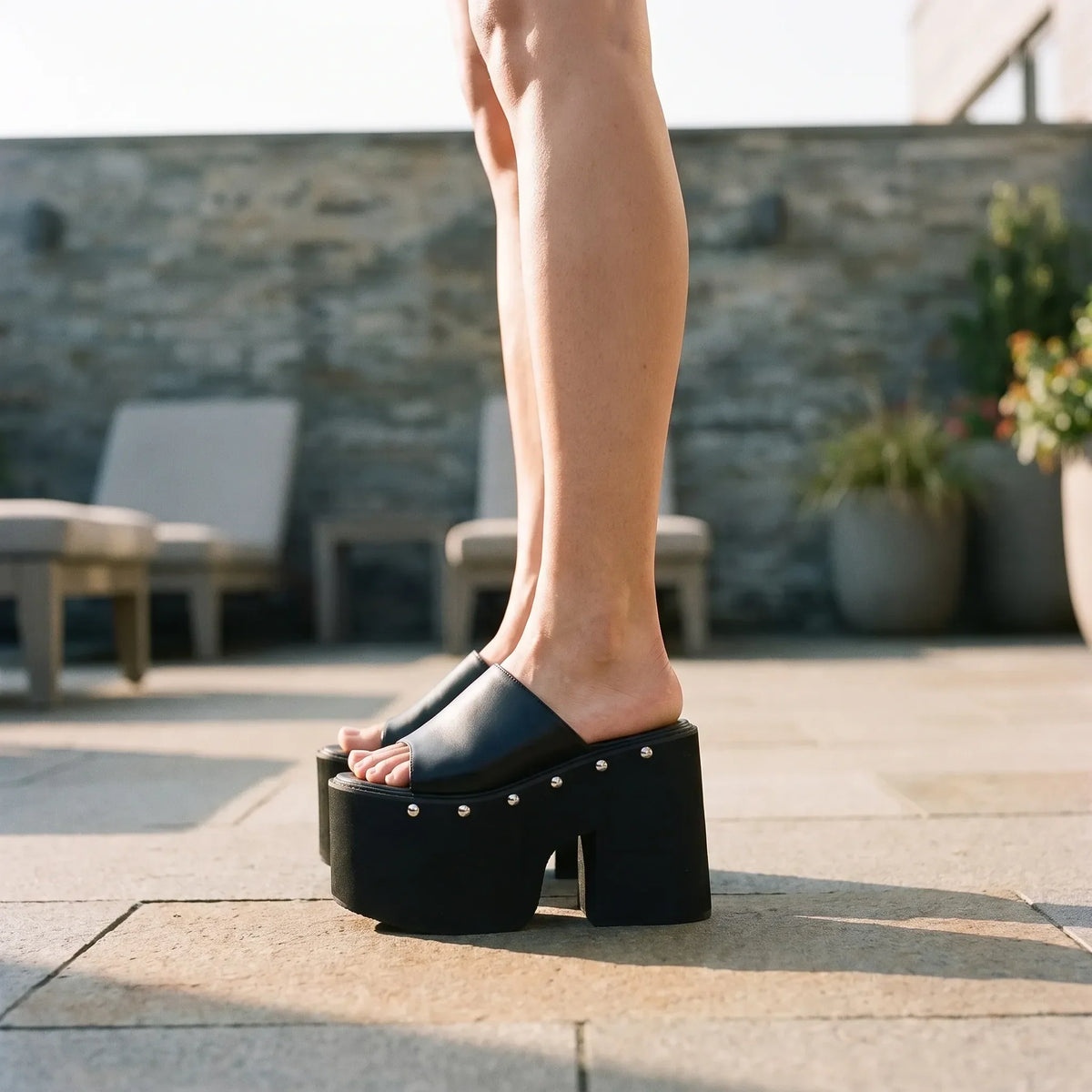 Slip-On platform sandalen