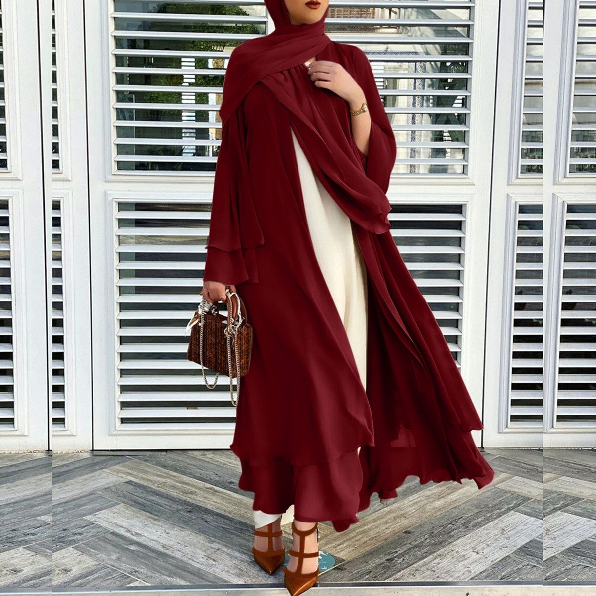 Open amina abaya met hijab