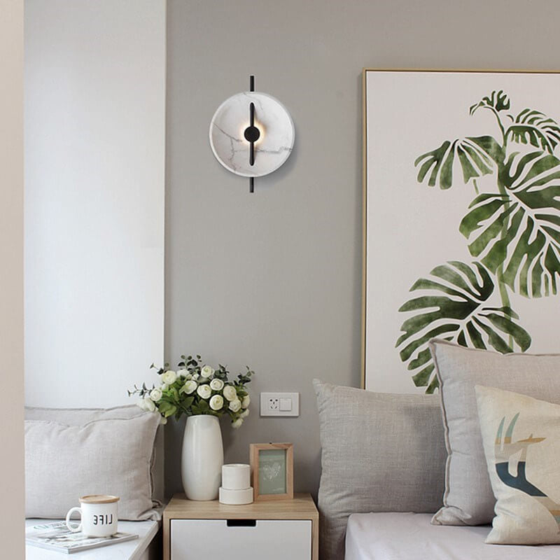 Ronde wandlamp met marmer-effect