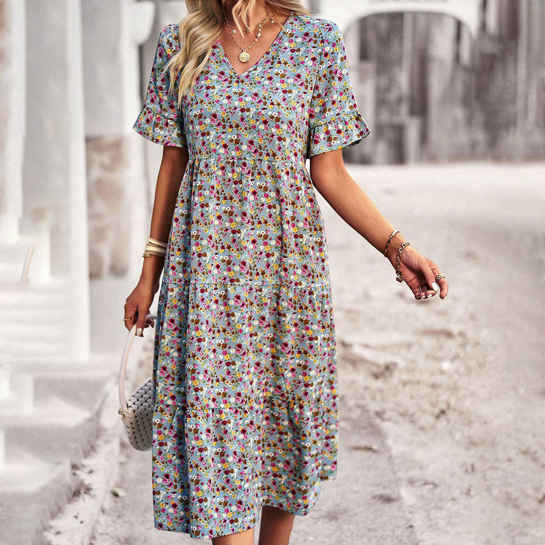 Bloemenprint midi-jurk — afbeelding 10