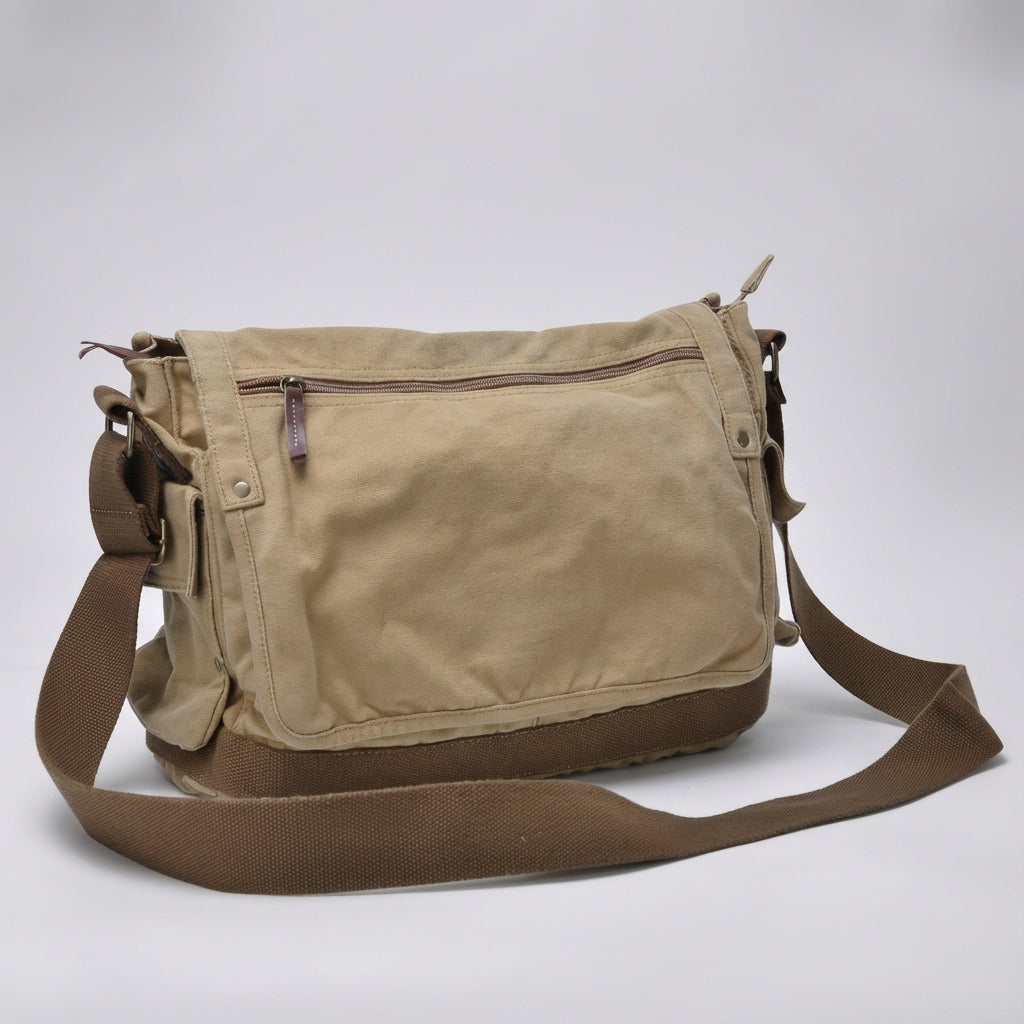 Ruime vintage messenger tas
