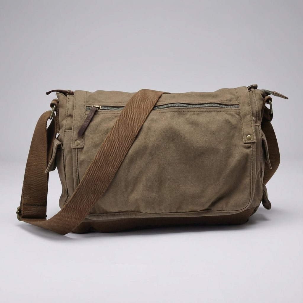 Ruime vintage messenger tas