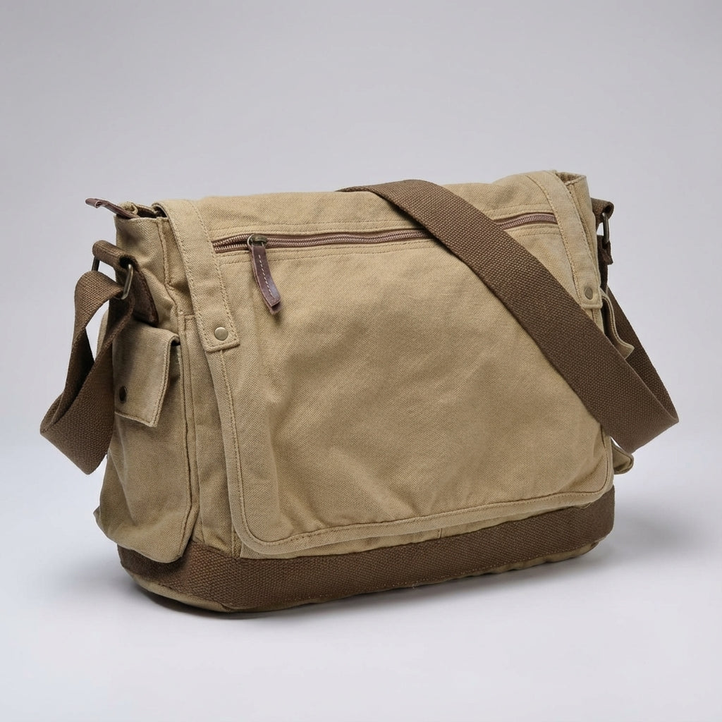 Ruime vintage messenger tas