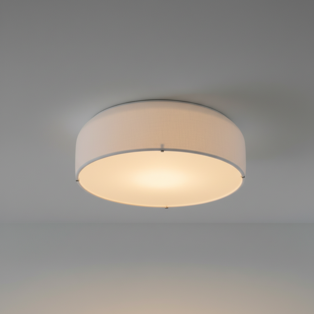 Ronde plafondlamp van metaal en acryl