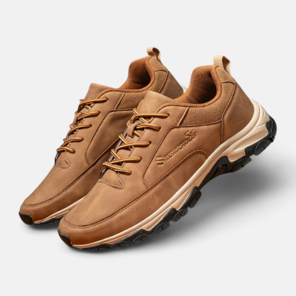 Sportieve leren veterschoenen voor heren