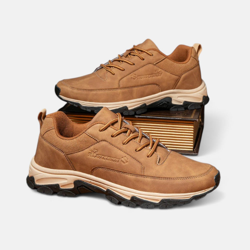 Sportieve leren veterschoenen voor heren