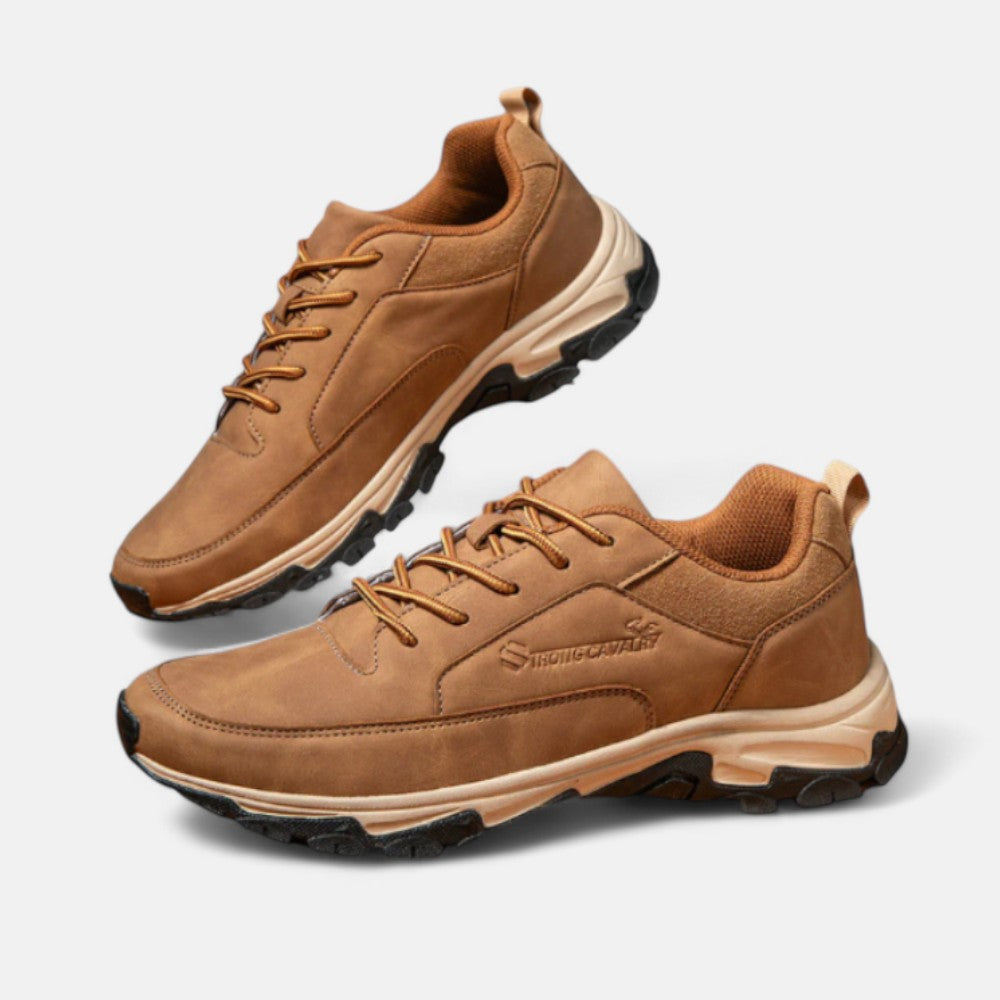 Sportieve leren veterschoenen voor heren