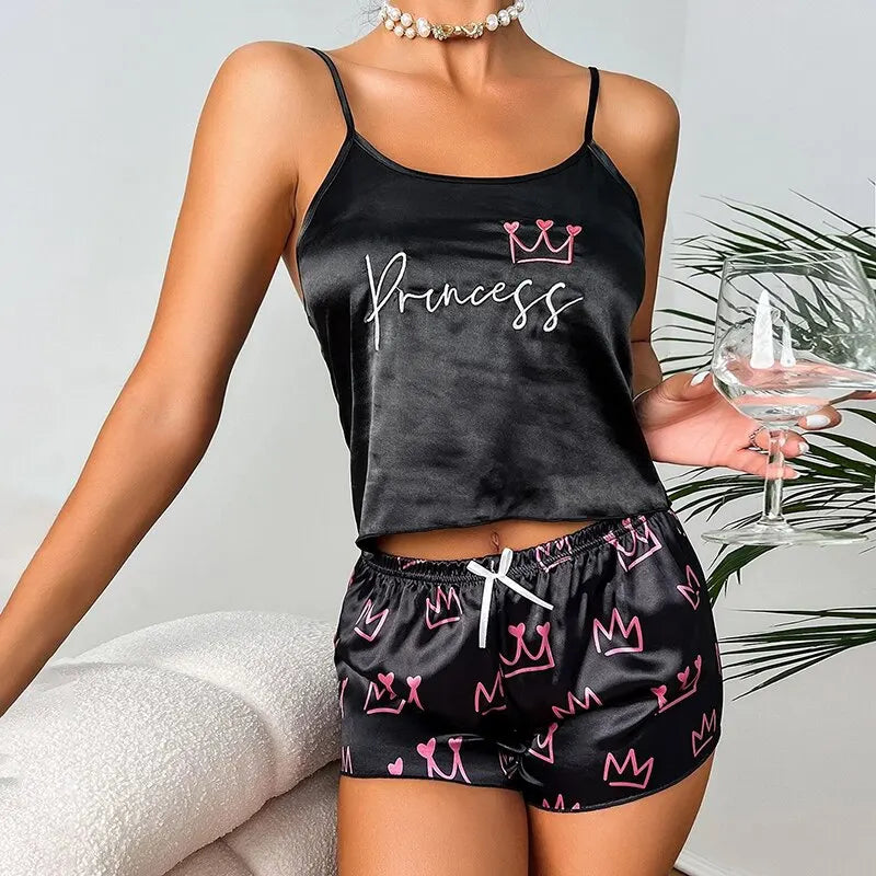 Satijnen pyjama-set voor dames
