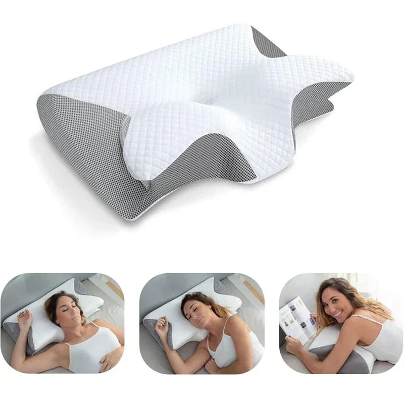 2-in-1 geheugenfoam nekpillow met ergonomisch contourontwerp