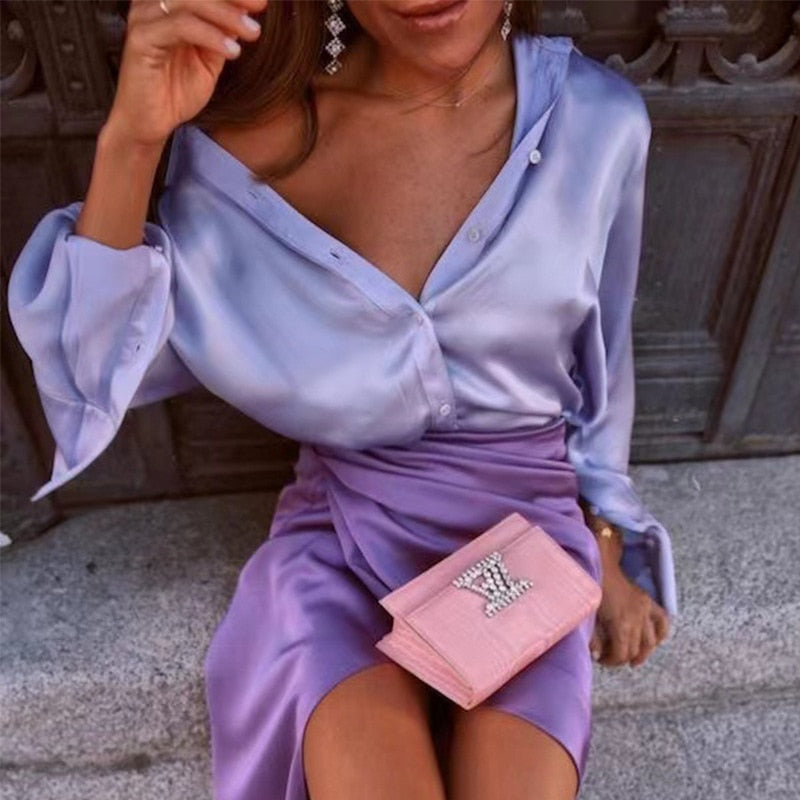 Satijnen blouse voor dames – Mila