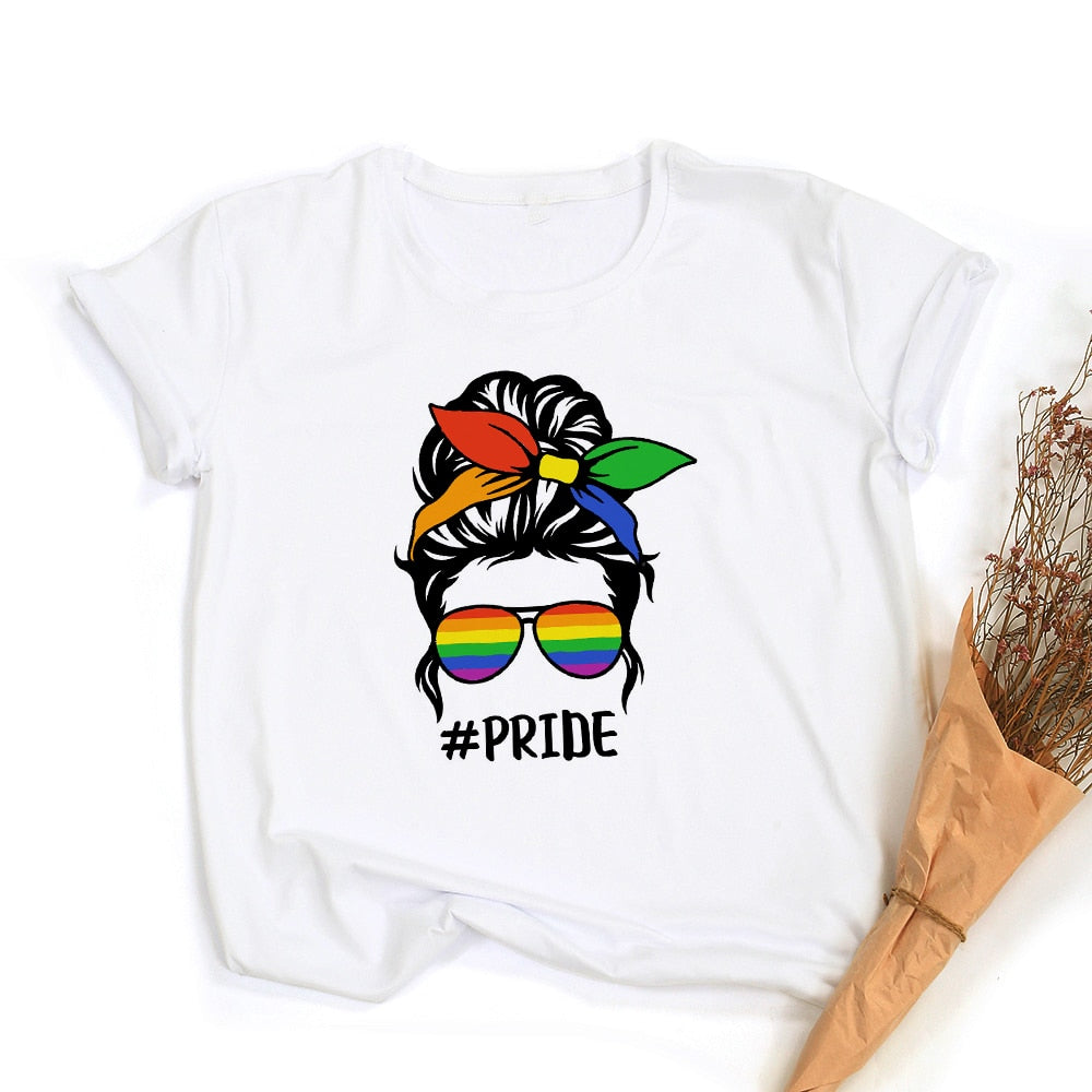 LGBT trots retro zomertop – Peace love equality regenboog grafische T-Shirt