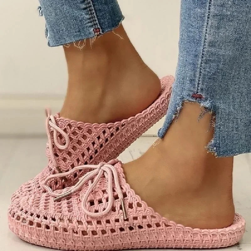 Ademende dames outdoor loafers met open tenen