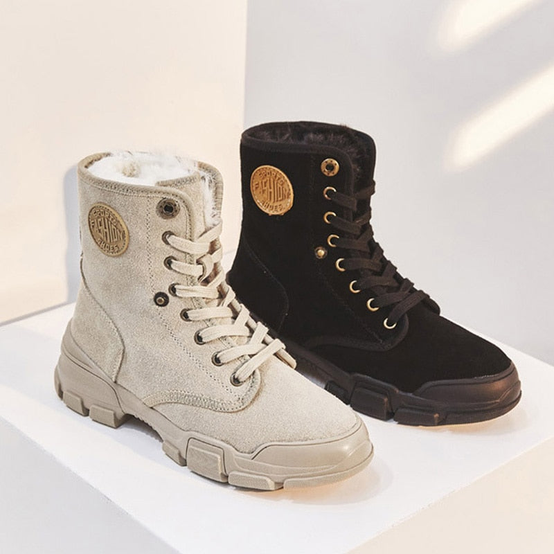 Suede boots met voering voor dames