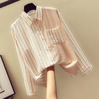 Blouse met krijtstrepen voor dames
