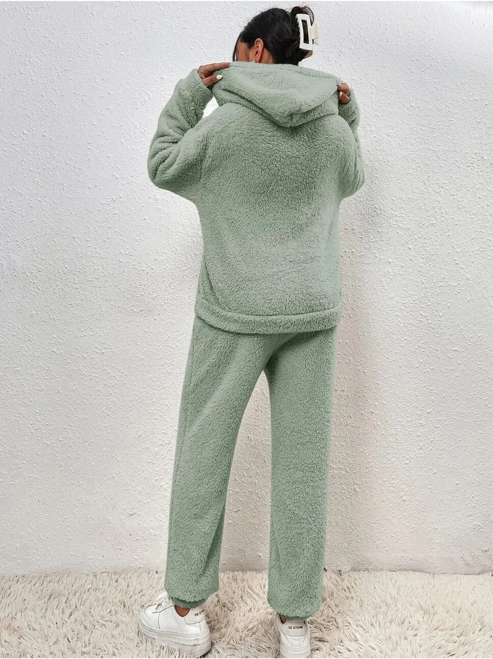 Ultra-Comfortabel teddy huispak met capuchon