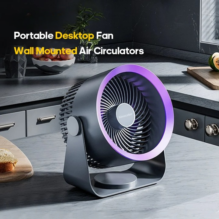 Multifunctionele elektrische ventilatorcirculator met 4000mAh batterij