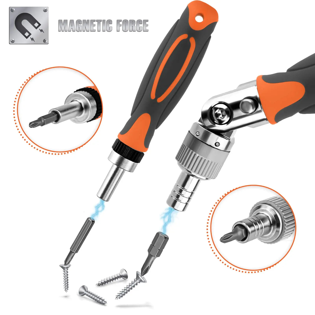68-in-1 ratsleutelschroevendraaierset met magnetische bits & verlengstuk