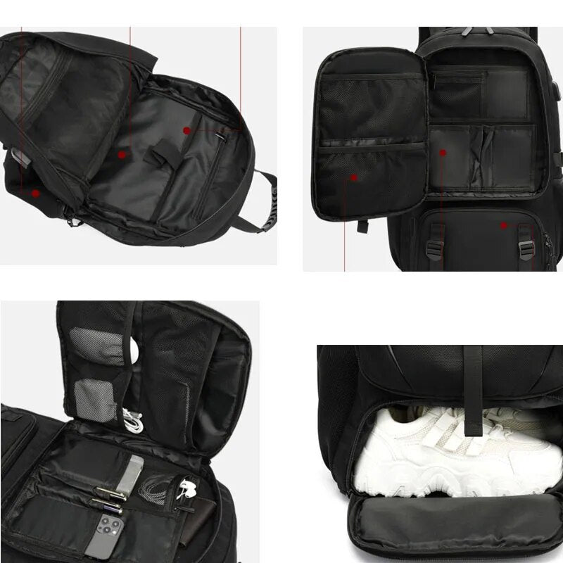 Rugzak met usb-aansluiting en grote capaciteit (50-80L)