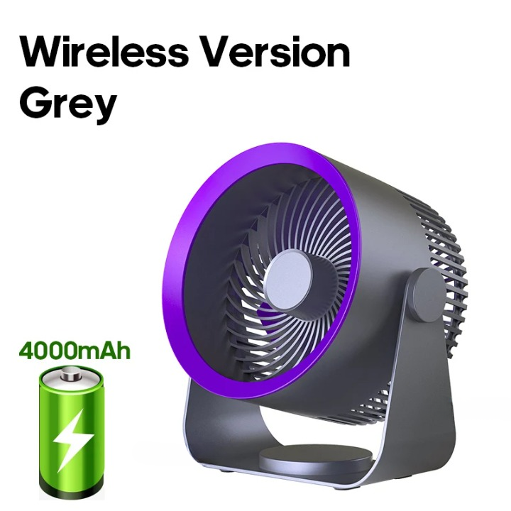 Multifunctionele elektrische ventilatorcirculator met 4000mAh batterij
