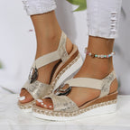 Sleehak sandalen met slangenprint