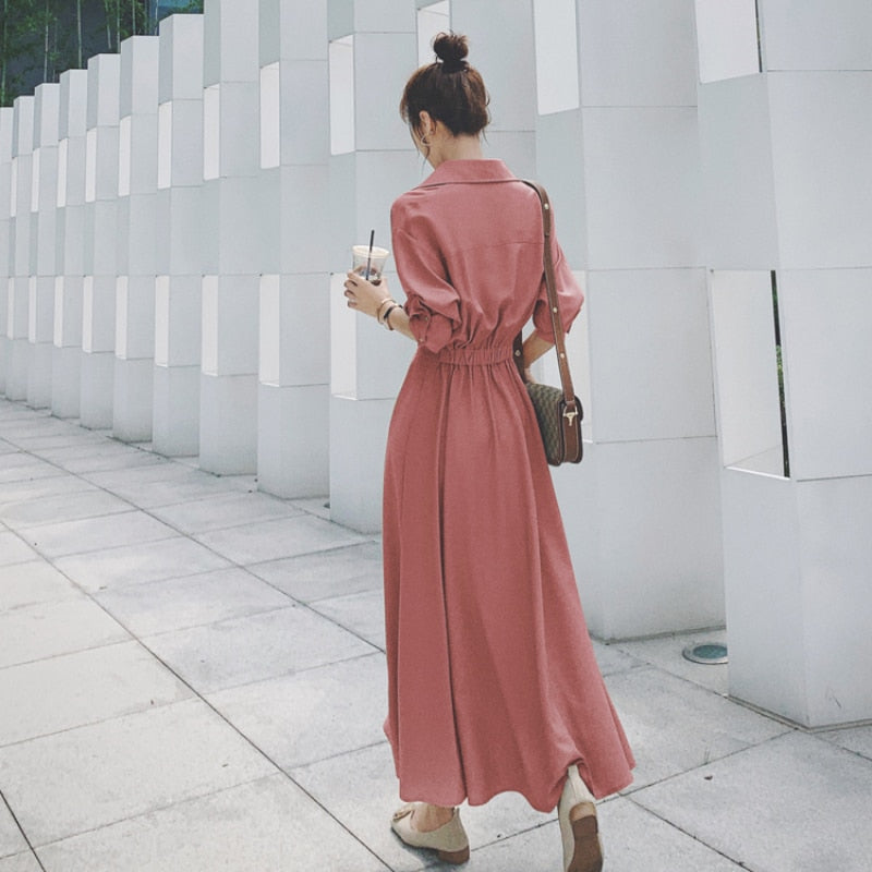 Vintage oversized overhemdjurk – avondfeest – lange mouw strandkleding