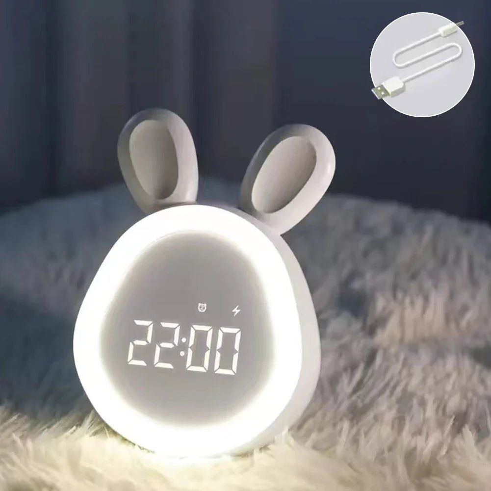 Kinderwekker in Konijnvorm met LED Nachtlamp