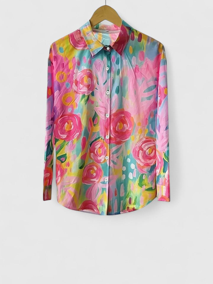 Caro | Damesblouse met kleurrijke print