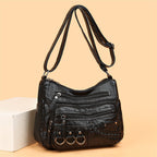 Vintage leren dames handtas