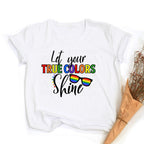 LGBT trots retro zomertop – Peace love equality regenboog grafische T-Shirt