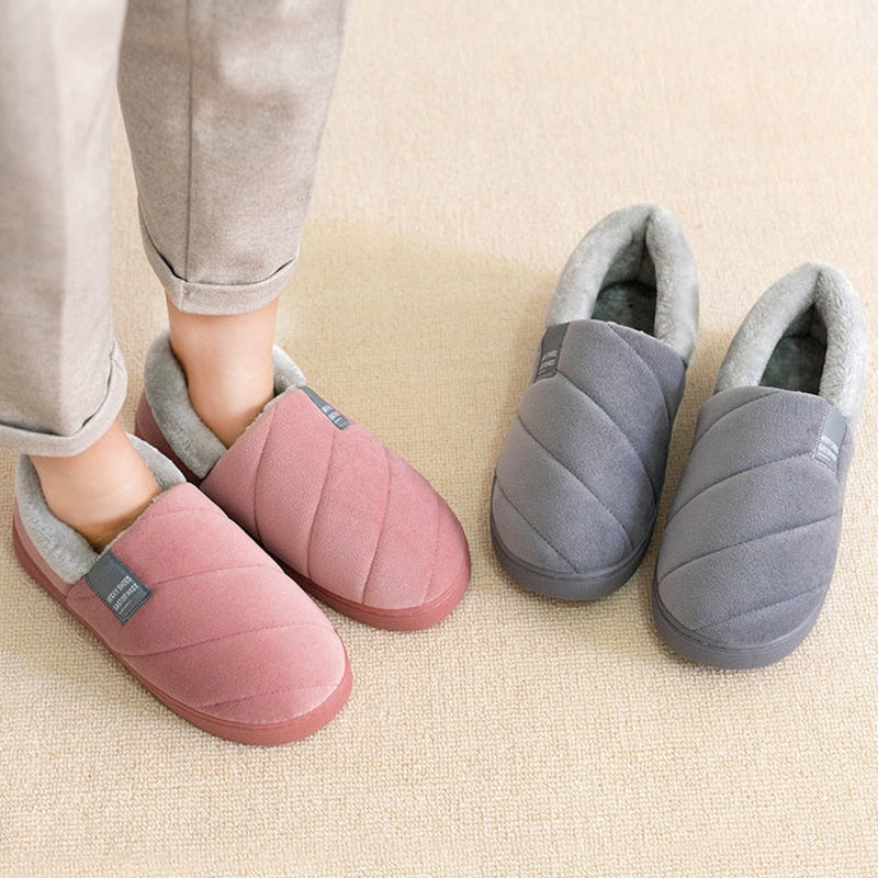 Warme winterpantoffels met imitatiebont