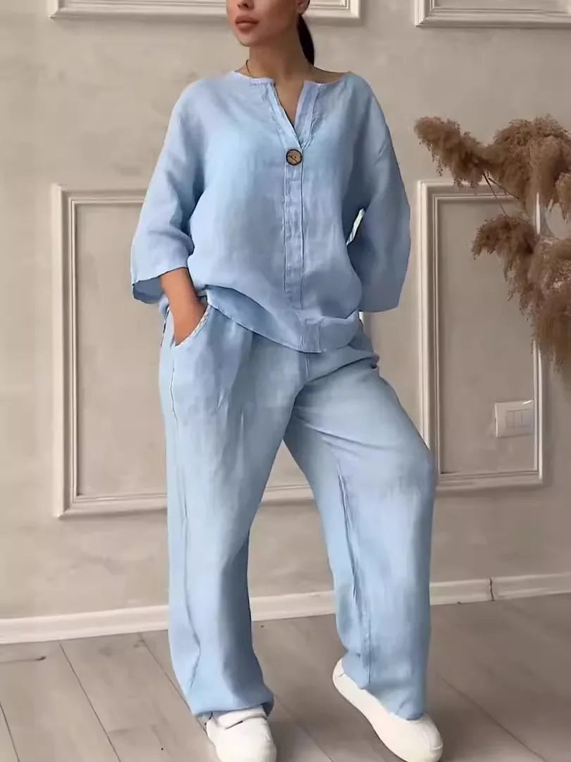 Luchtige & stijlvolle linnen dames zomer set