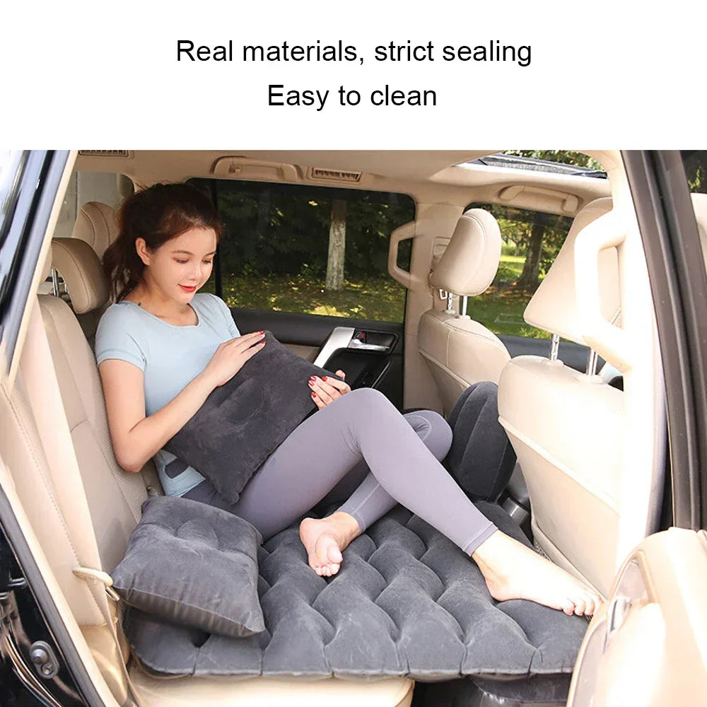 Auto luchtopblaasbare reis matras met kussens & repareerset