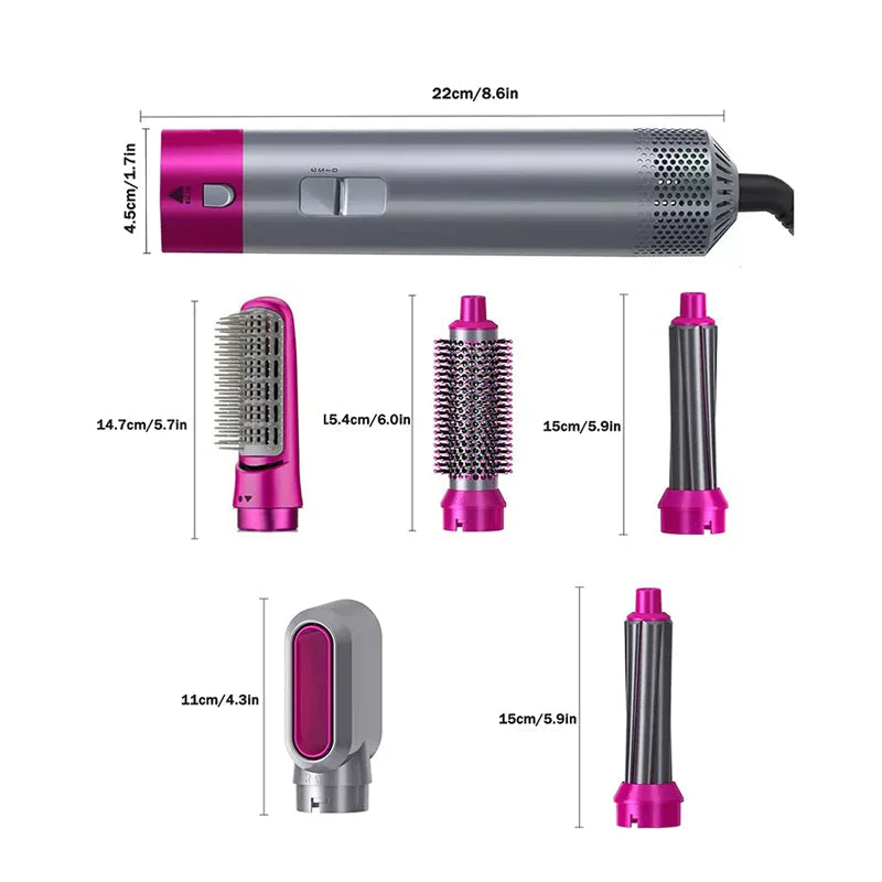 5-in-1 warmelucht föhnborstel