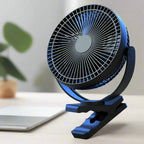 Draagbare USB oplaadbare ventilator met 10000mAh batterij & klem